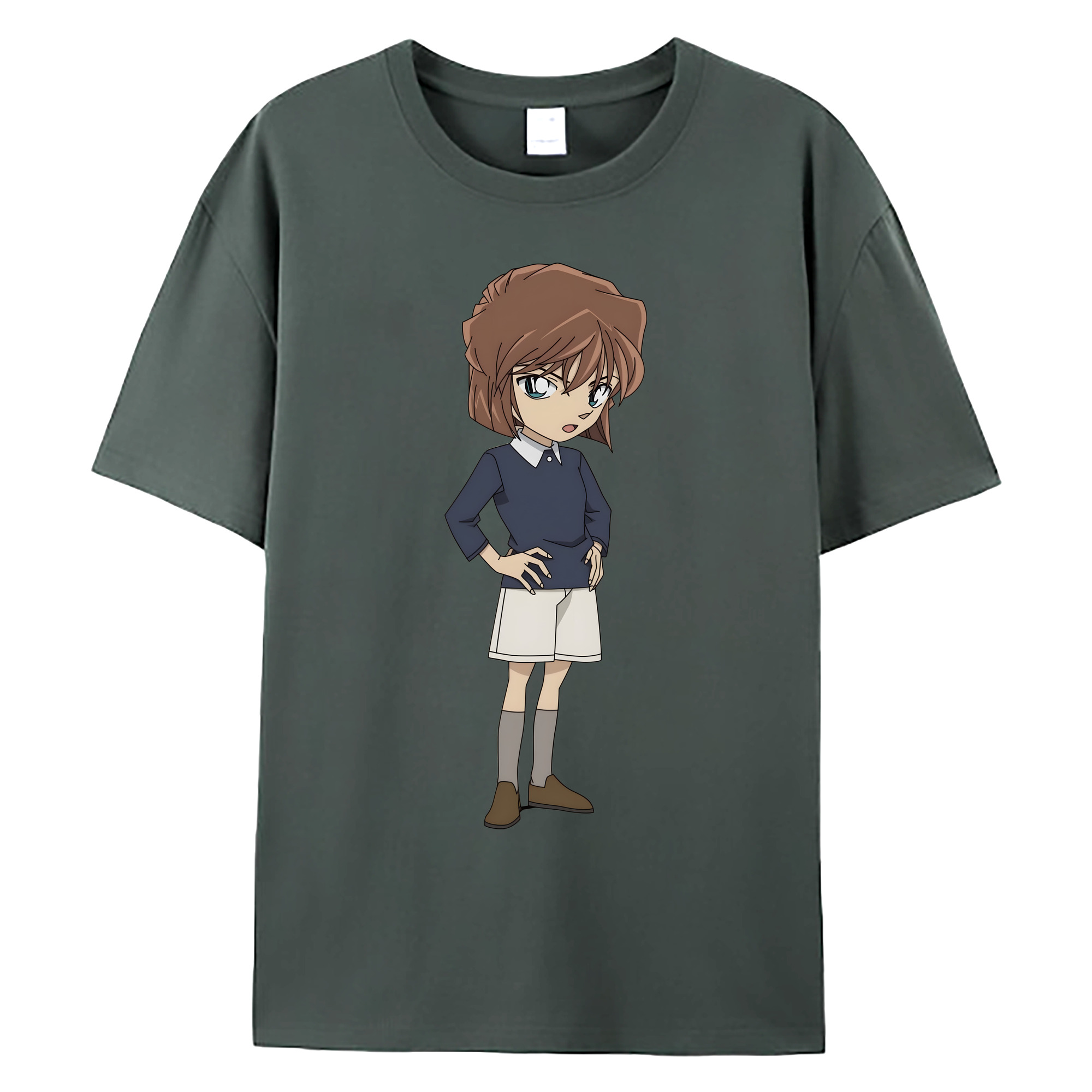 （画像用） 名探偵コナン 灰原 哀 はいばら あい Detective Conan Anita Hailey、Vi Graythorn Haibara Ai 綿100％ メンズ半袖Tシャツ｜肌触りやわらか＆通気性